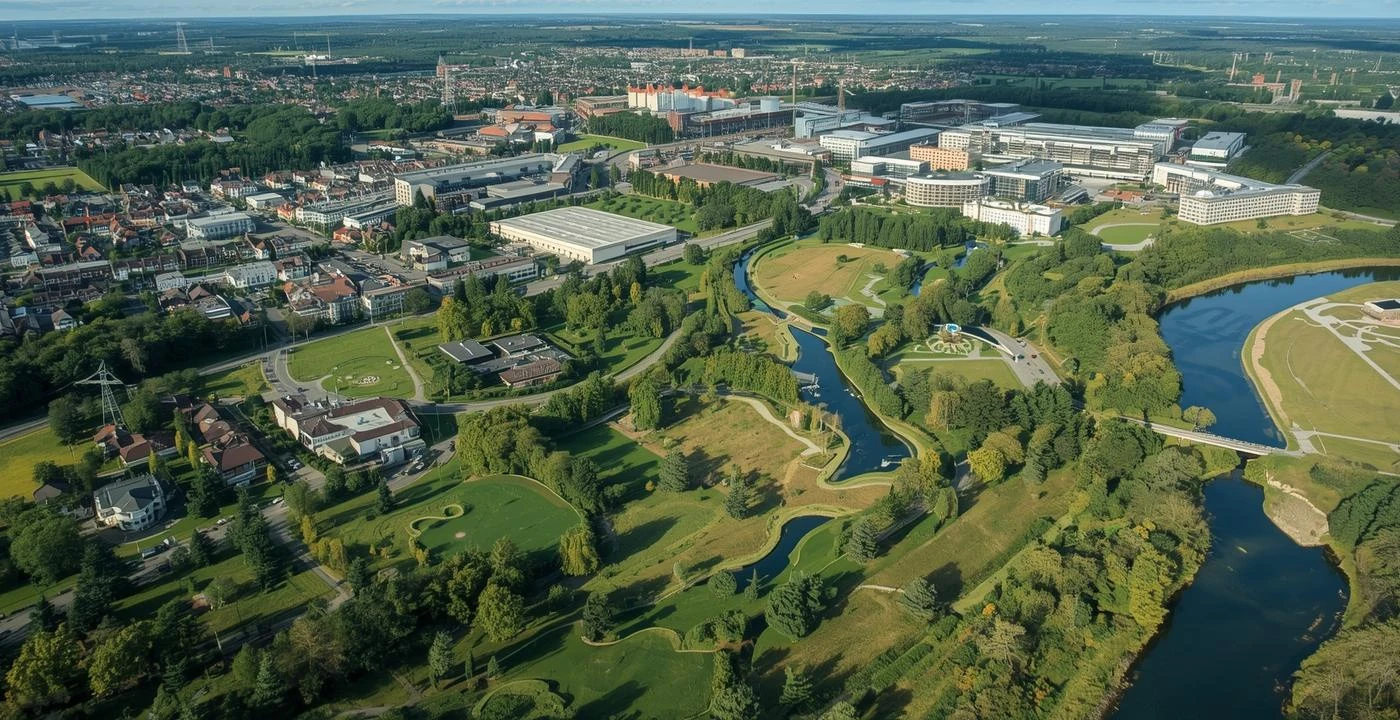 Aerial view of the Szprotawa industrial site area